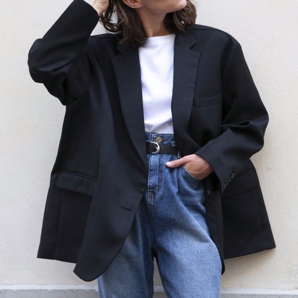 The Frankie Shop Jackets & Blazers - Frankie Shop Black Oversize Boyfriend Blazer